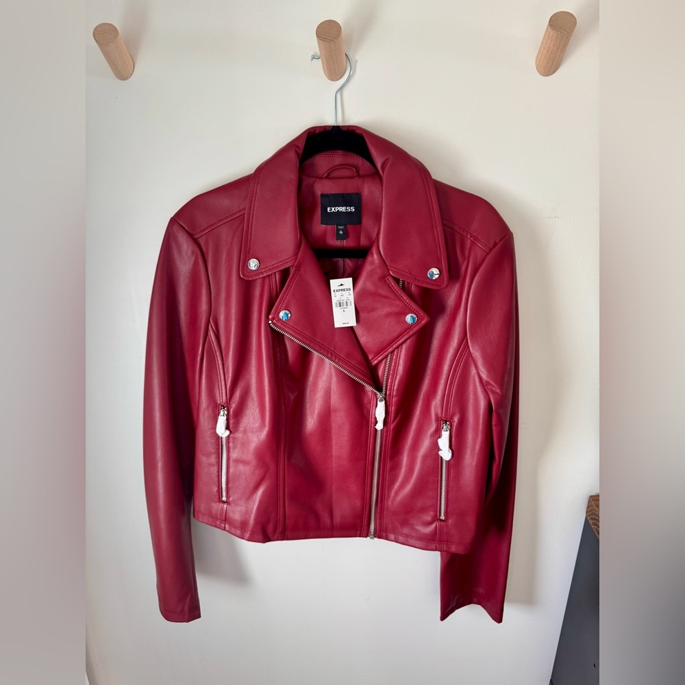 NEW WITH TAGS Express Faux Vegan Leather Moto Jacket